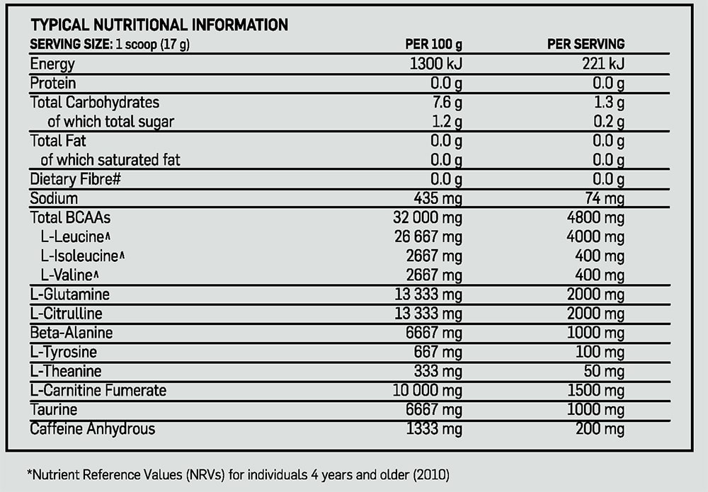 Primal Amino Force Blue Energy Nutri-Table - 340g