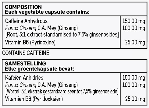 Pure Caffeine Plus 150mg - 60 Vegecaps