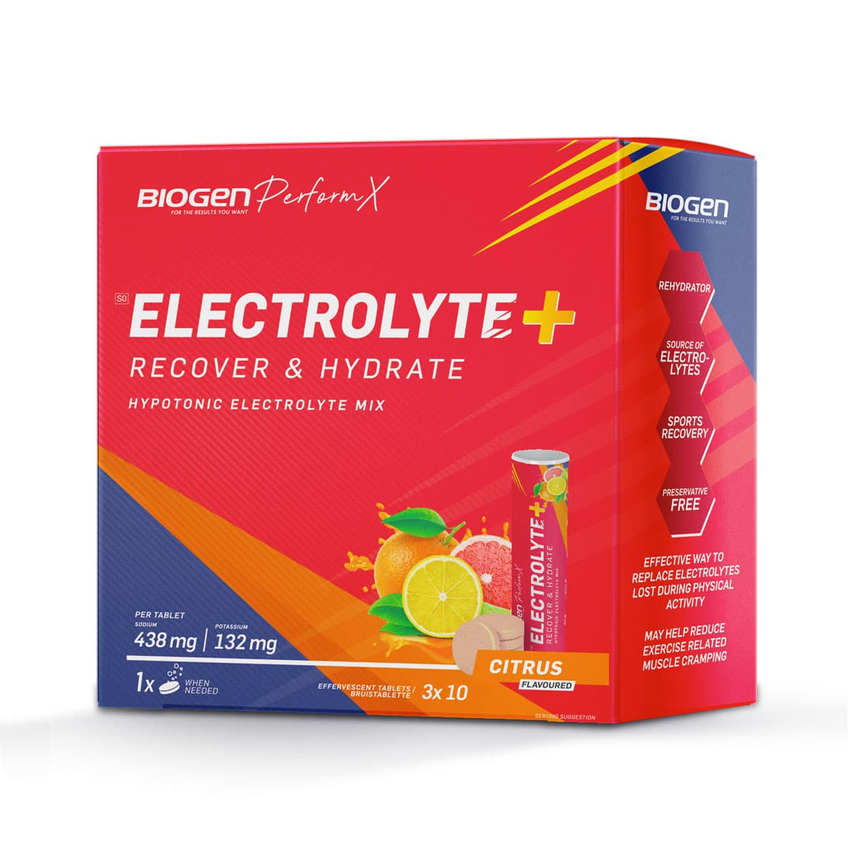 Biogen Electrolyte Plus Fizzy Citrus - 30 Tabs