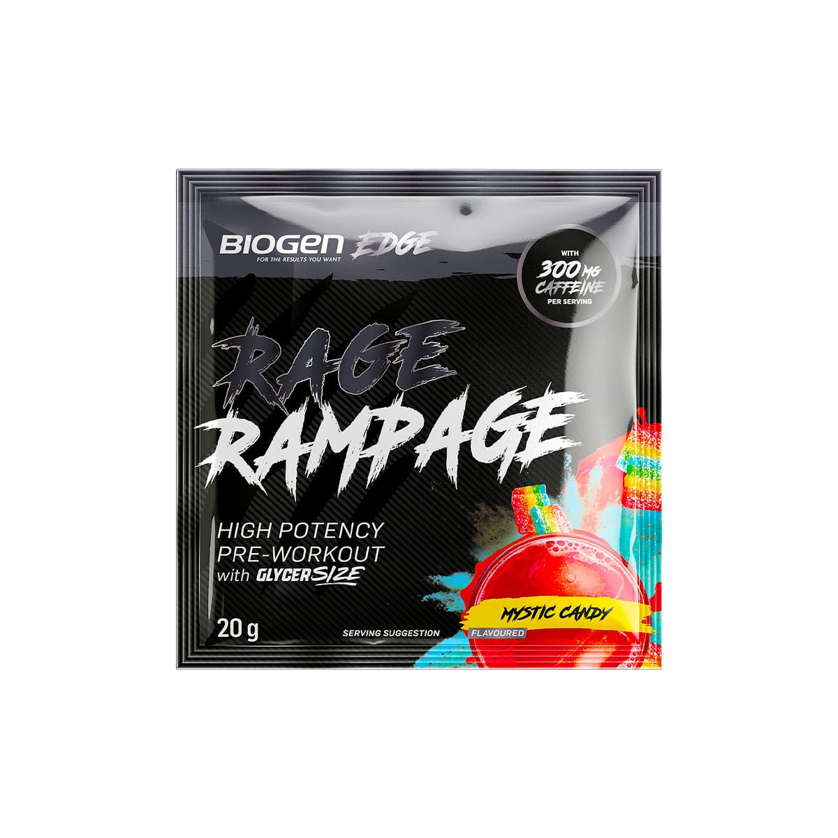 Biogen Rage Rampage Pre-Workout Sachet Mystic Candy - 20g