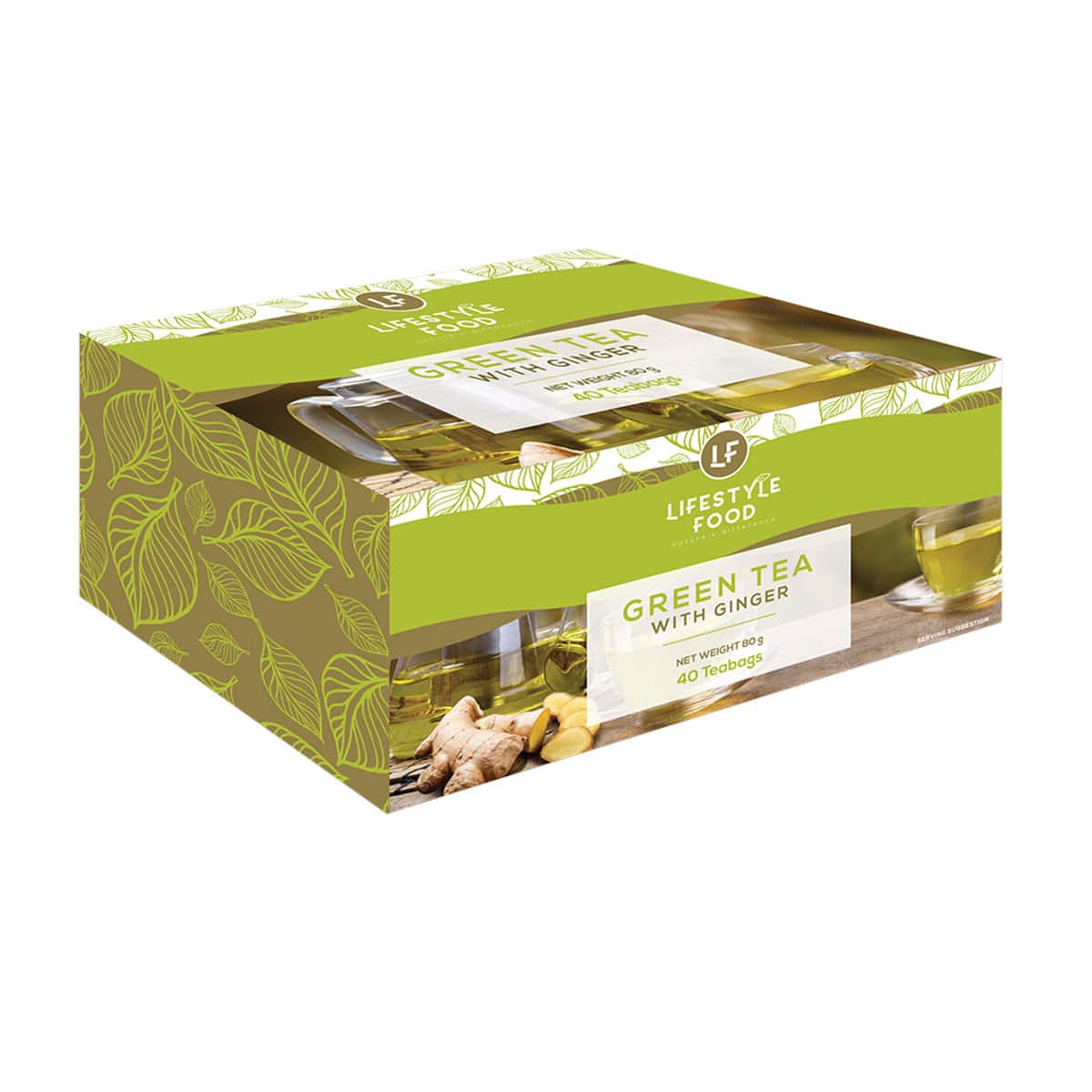 Lifestyle Food Green Tea Ginger Value Pack - 40 Teabags