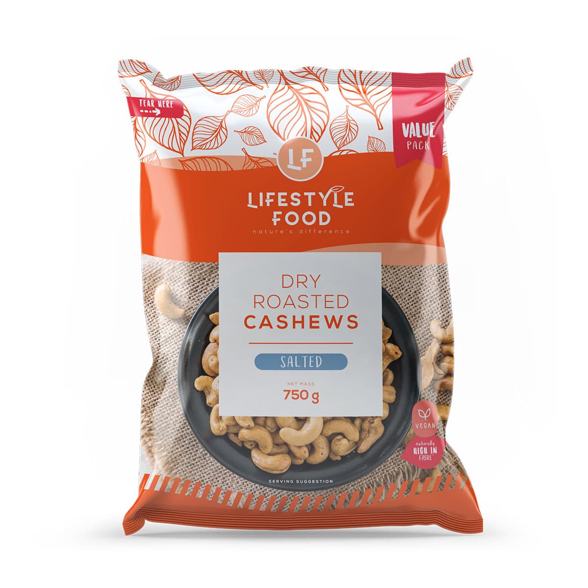 Lifestyle Food Dry Roasted Cashews Value Pack - 750g