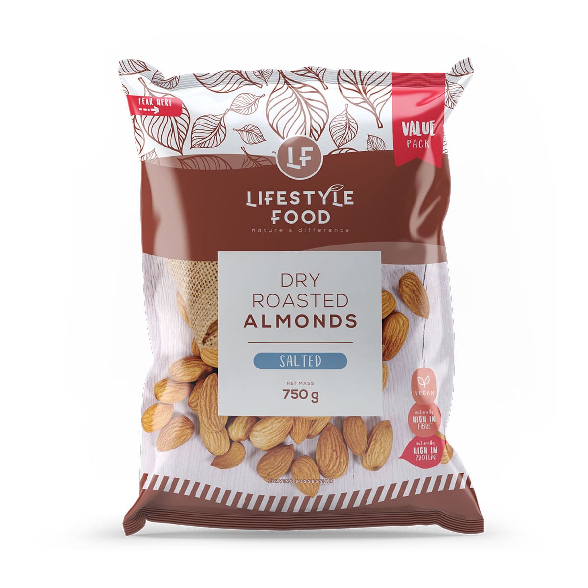 Lifestyle Food Dry Roasted Almonds Value Pack - 750g