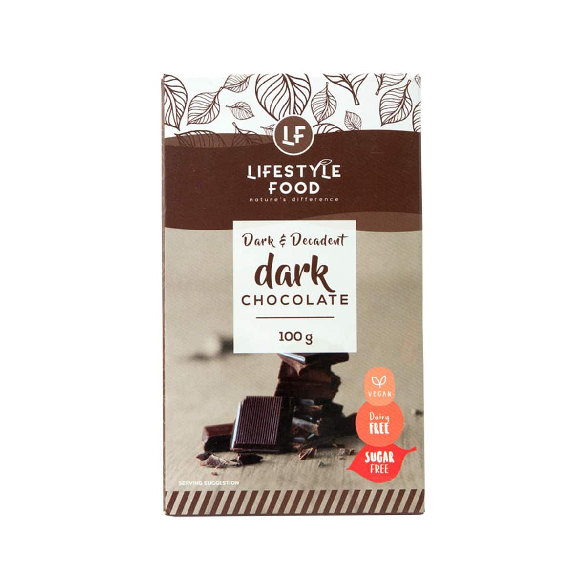 Lifestyle Food Sugar Free Dark Chocolate Slab - 100g