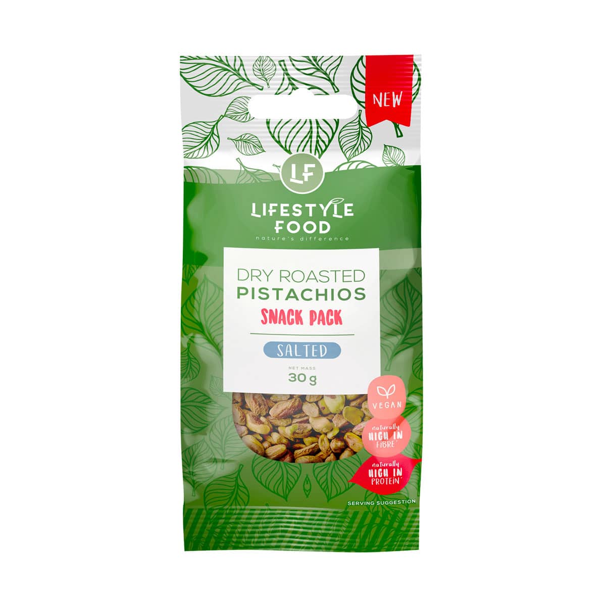 Lifestyle Food Dry Roasted Pistachios Snack Pack Salted - 30g