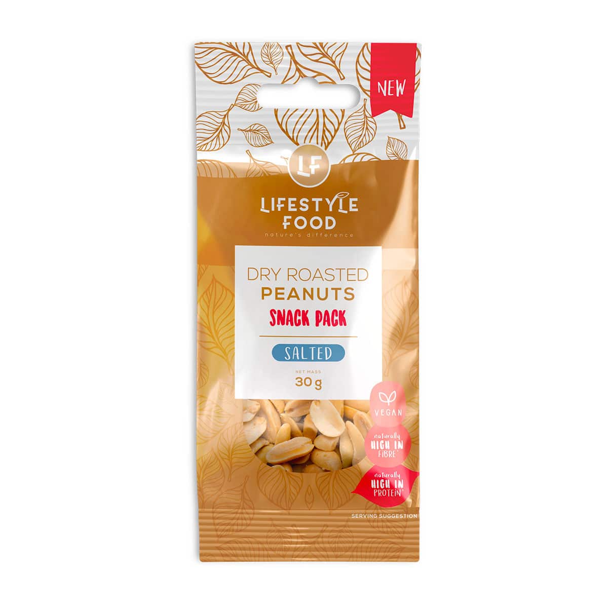 Lifestyle Food Dry Roasted Peanuts Snack Pack Salted - 30g