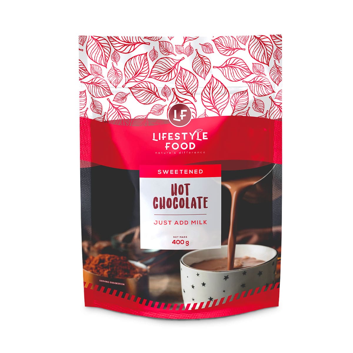 Lifestyle Food Sweetened Hot Chocolate Refill - 400g