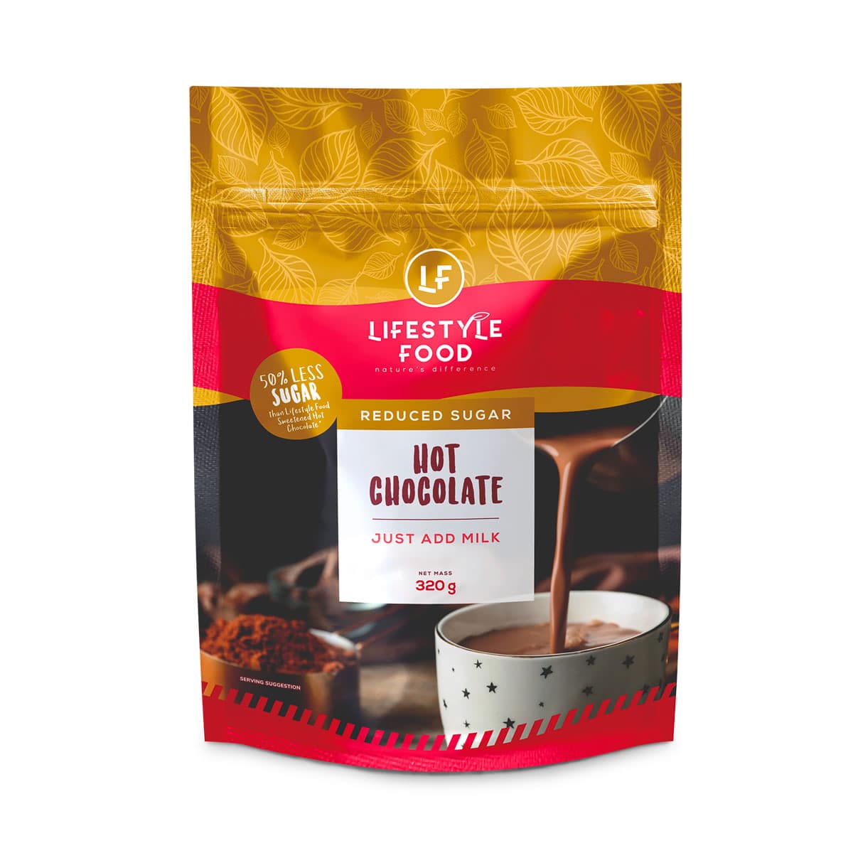 Lifestyle Food Reduced Sugar Hot Chocolate Refill - 400g