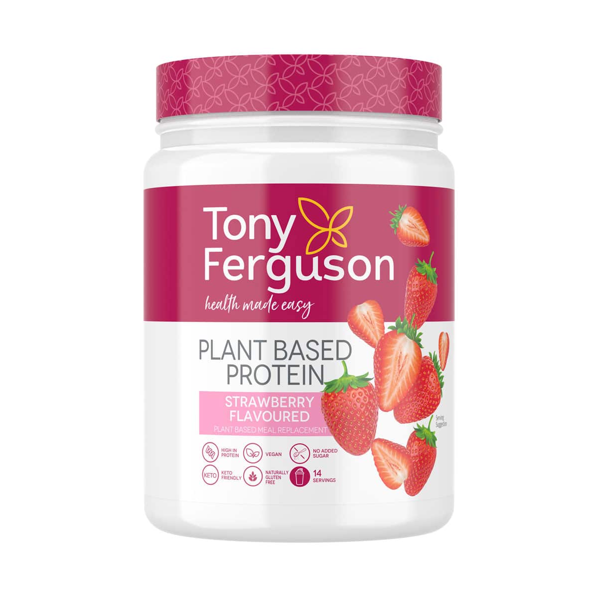 Tony Ferguson Plant Based Protein Shake Strawberry - 420g