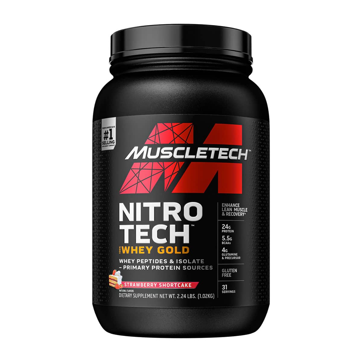 Muscletech Nitro Tech 100% Whey Gold Strawberry Shortcake - 1kg