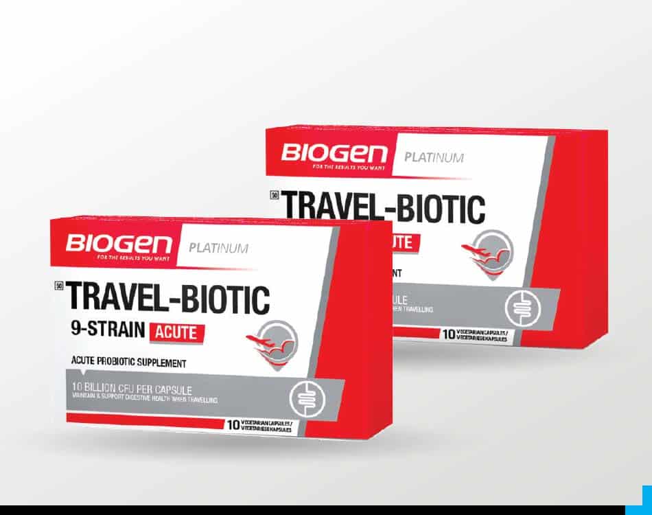 Trust Biogen Travel-Biotic probiotic to ease tummy trouble while travelling