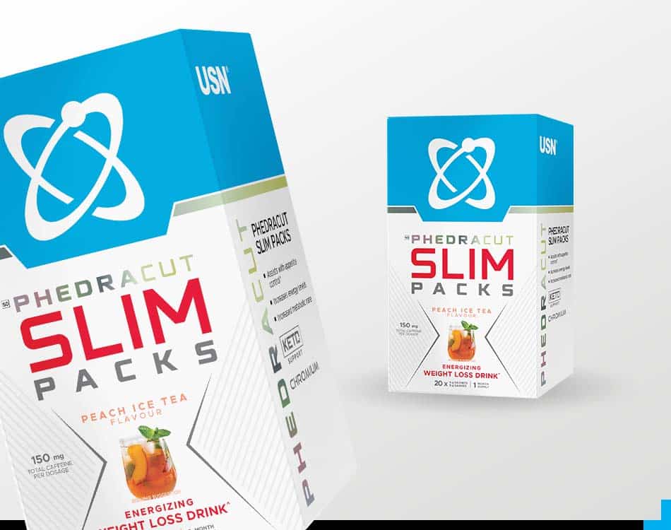 USN Phedra Cut Slim Packs available in Peach Ice Tea flavour